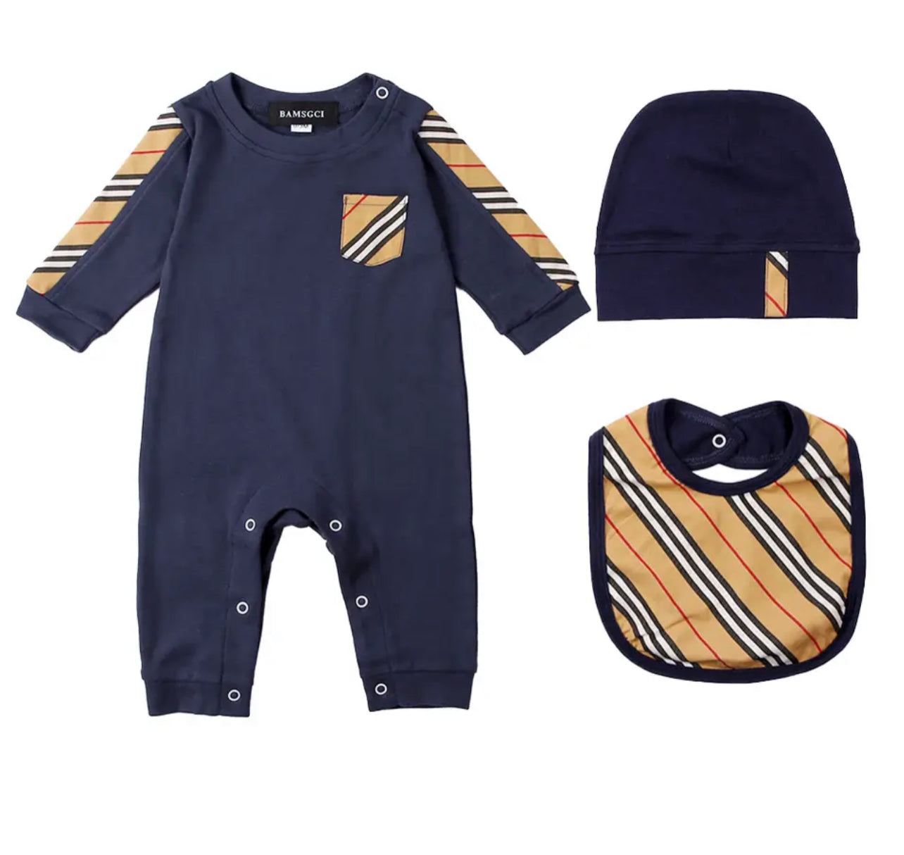 Baby plaid romper set
