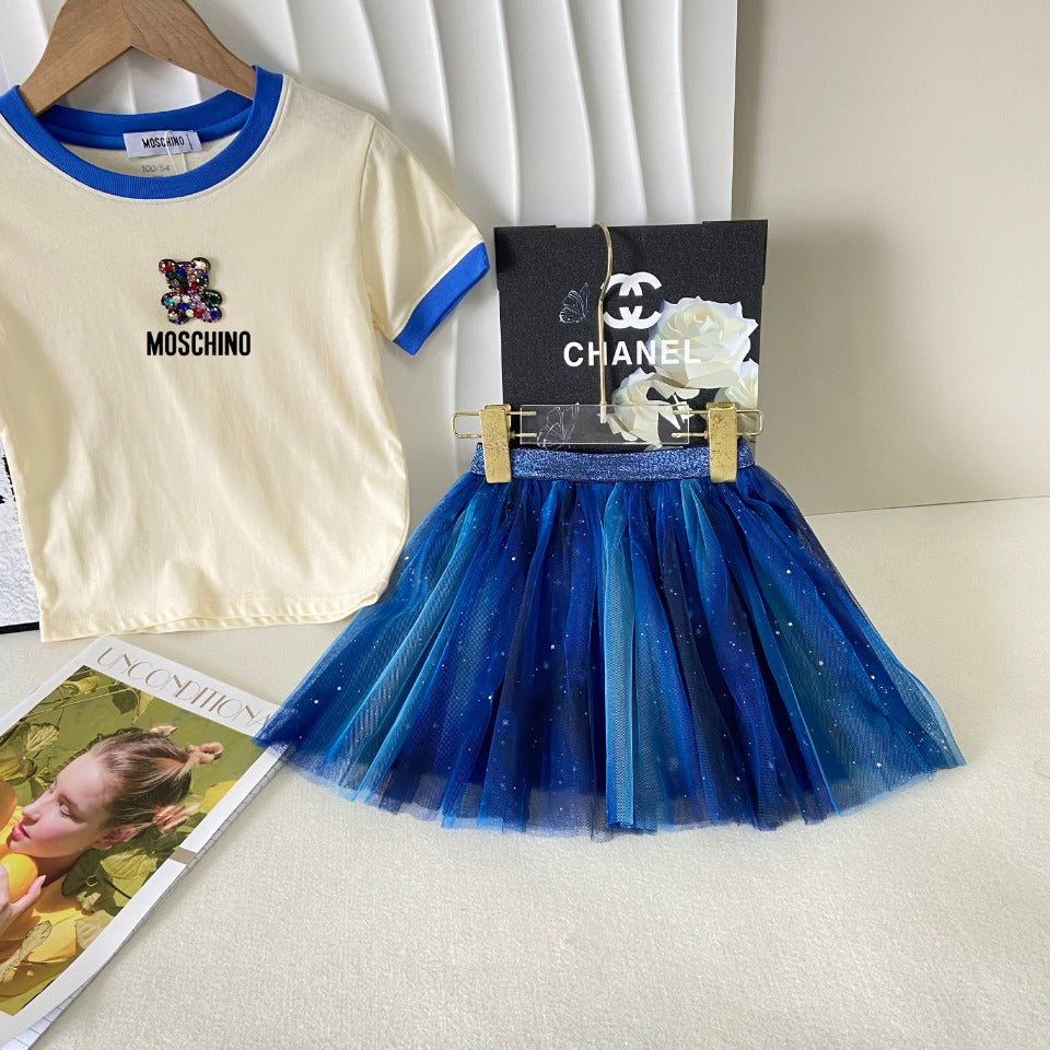 Blue Mosh Girls skirt Set