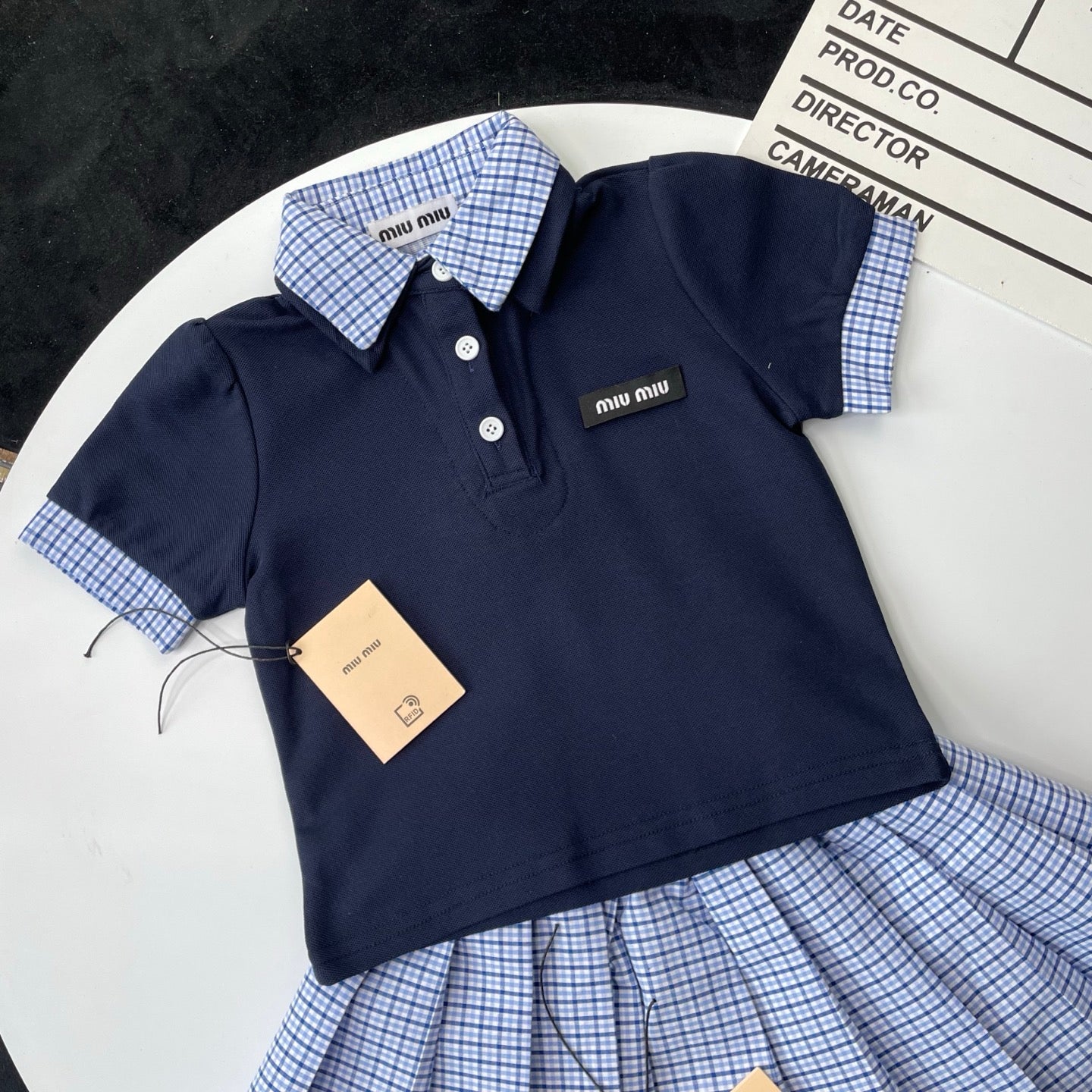 Blue miu  Girls skirt Set