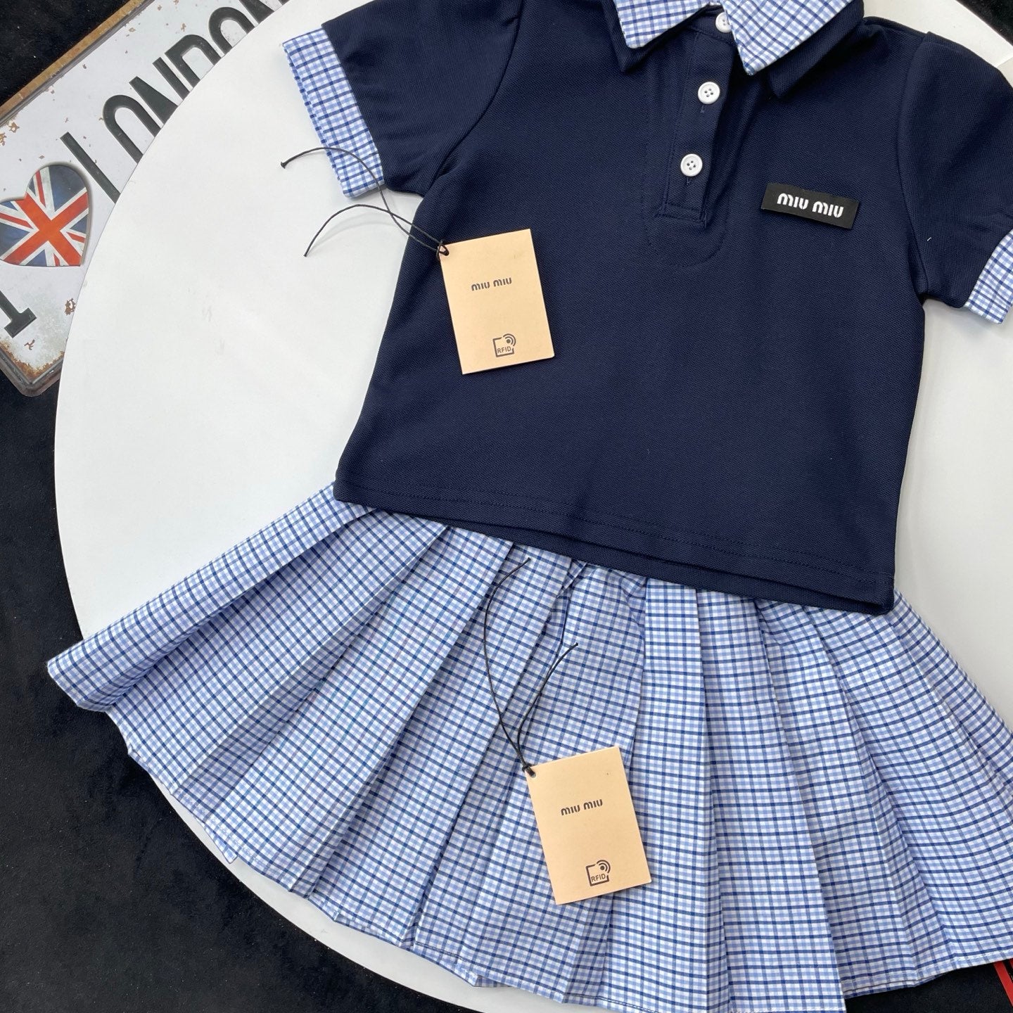 Blue miu  Girls skirt Set