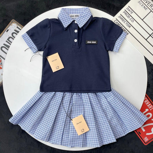Blue miu  Girls skirt Set