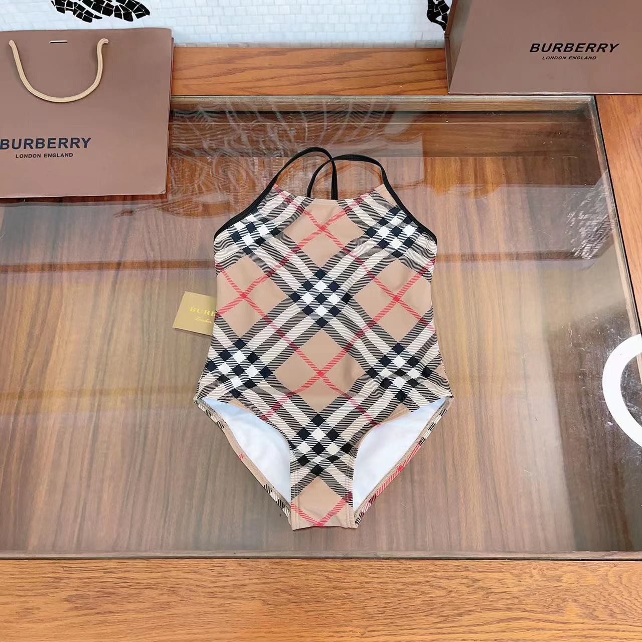 Plaid girls swimsuit