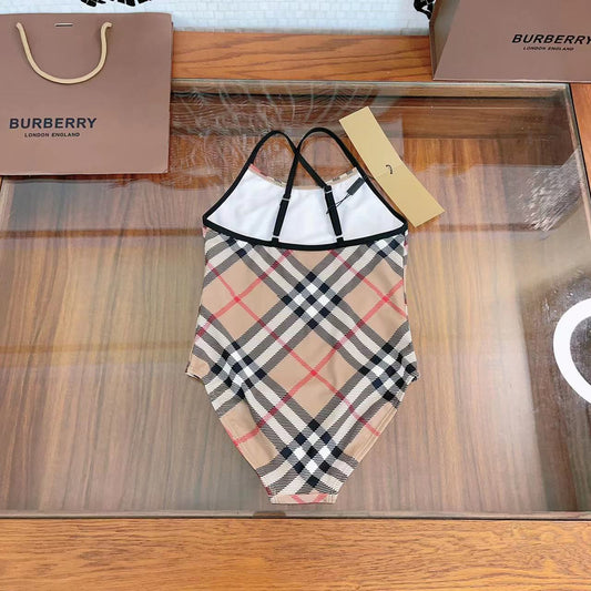 Plaid girls swimsuit