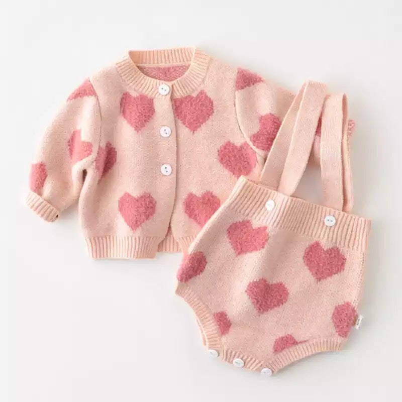 Baby heart Romper Set