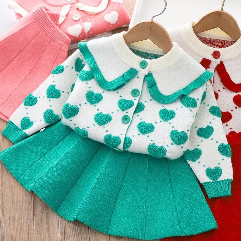 Mini heart skirt set