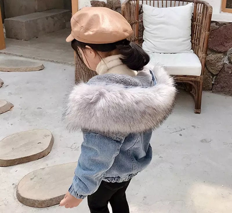 Girls and boys Faux fur jacket