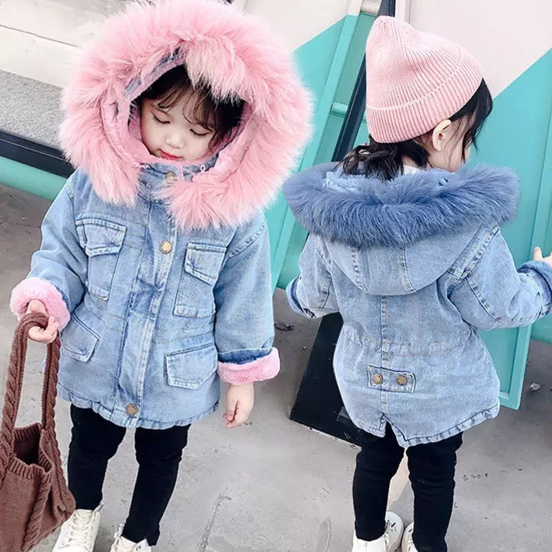 Girls and boys Faux fur jacket