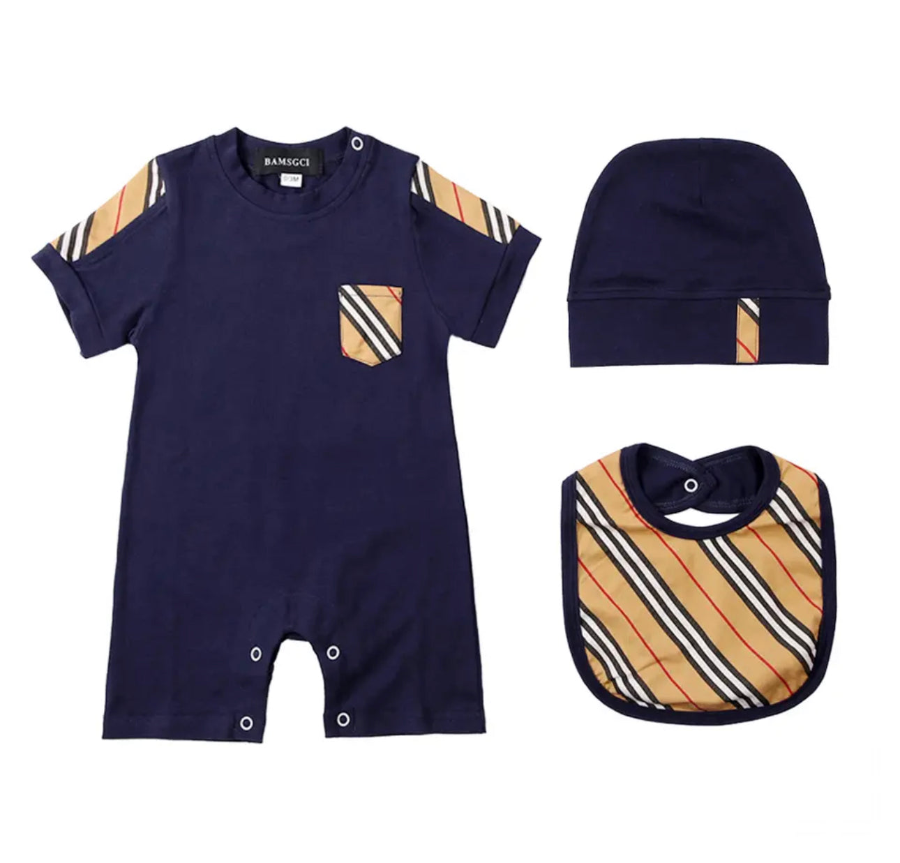 Baby plaid romper set