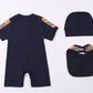 Baby plaid romper set