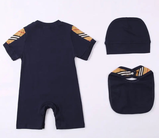 Baby plaid romper set