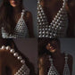 Pearls crop top “One Size”