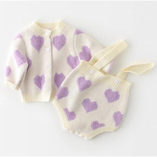 Baby heart Romper Set