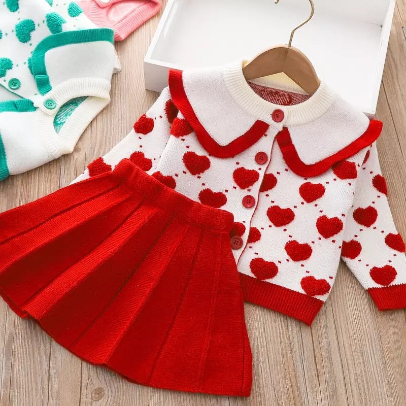 Mini heart skirt set