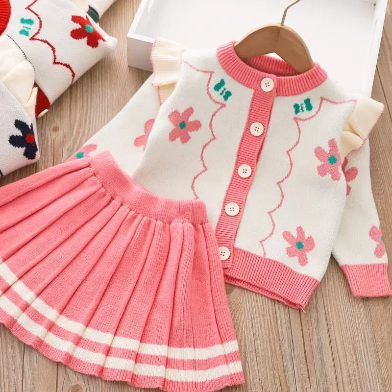 Girls floral skirt set