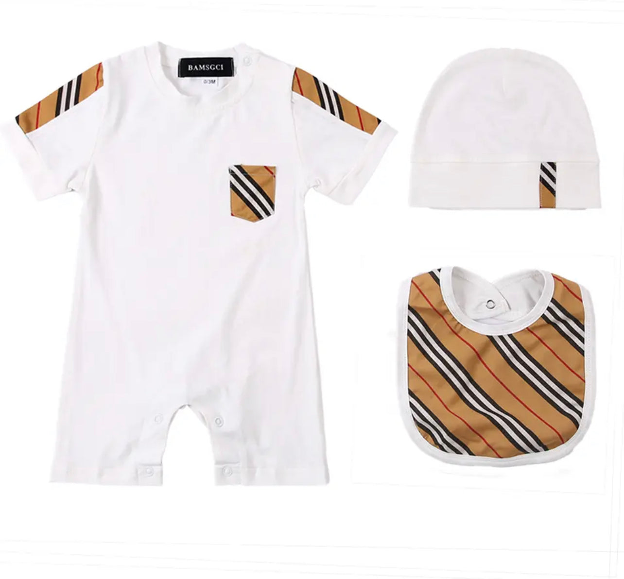 Baby plaid romper set