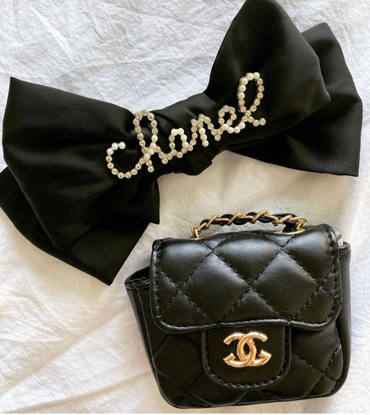 Girls bow & bag set
