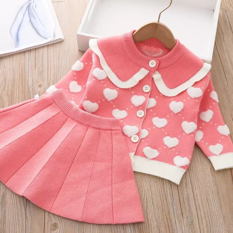 Mini heart skirt set