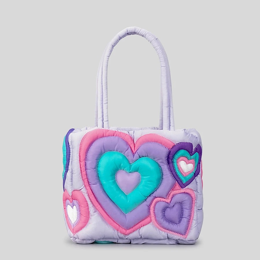 Heart puffed bag