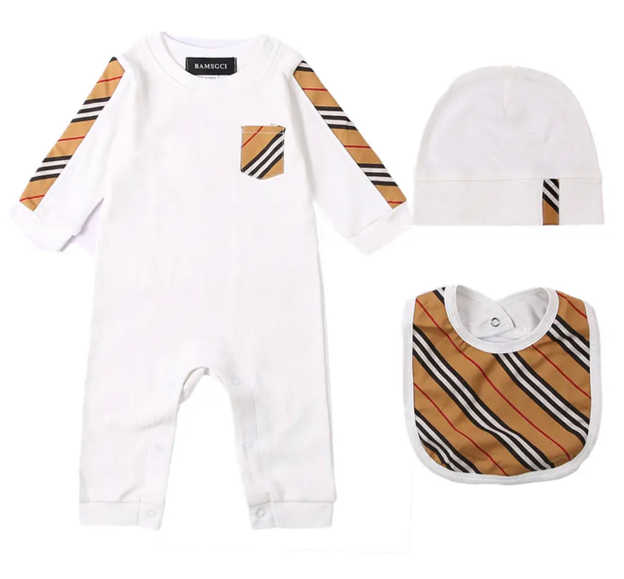 Baby plaid romper set